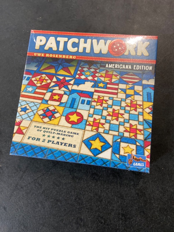 Photo 2 of Patchwork Americana Edition Board Game - A Two-Player Quilting Strategy Game by Uwe Rosenberg! Interactive Puzzle Game for Kids & Adults, Ages 8+, 2 Players, 30 Minute Playtime, Made by Lookout Games
