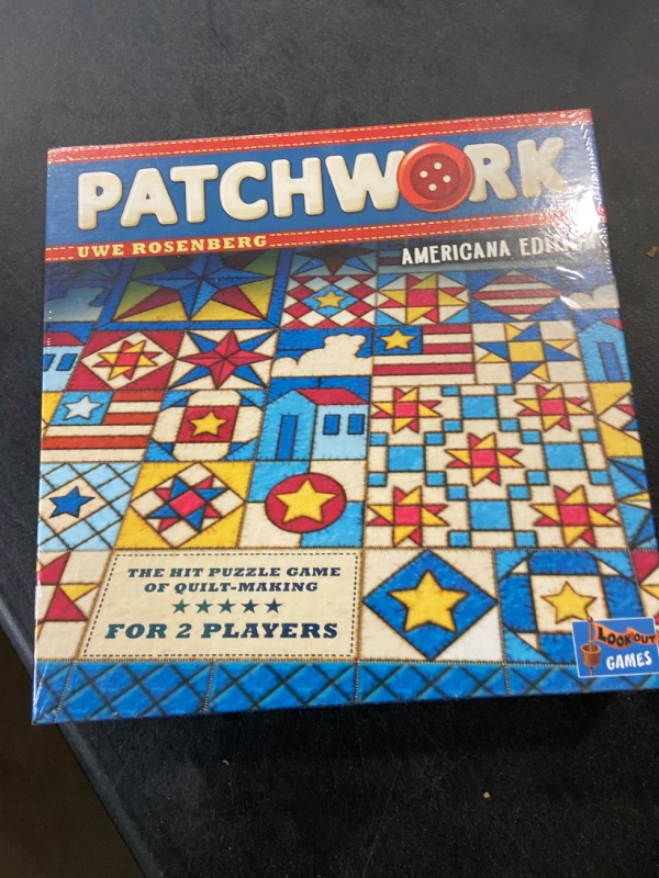 Photo 3 of Patchwork Americana Edition Board Game - A Two-Player Quilting Strategy Game by Uwe Rosenberg! Interactive Puzzle Game for Kids & Adults, Ages 8+, 2 Players, 30 Minute Playtime, Made by Lookout Games
