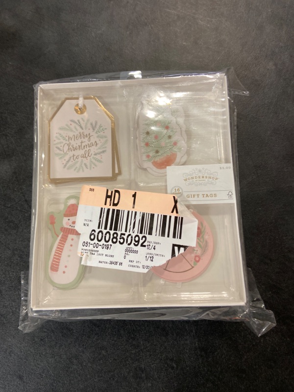 Photo 1 of 16ct Christmas Gift Tag Blush/Green - Wondershop™(4 Pack)
