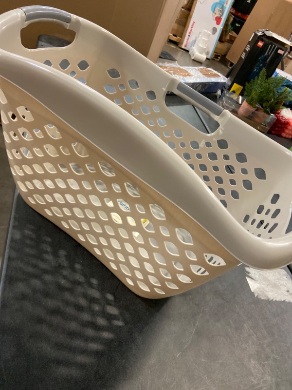 Photo 2 of 1.8bu Hip Hugger Laundry Basket Gray - Brightroom™
