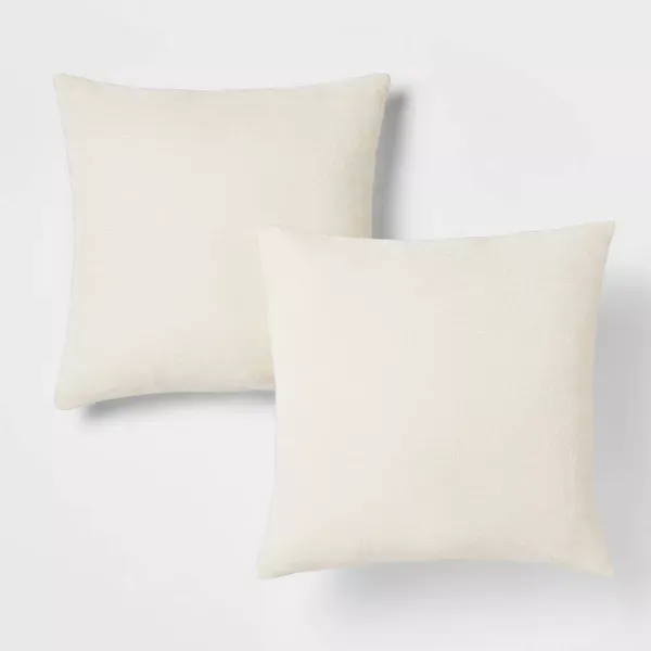 Photo 1 of 2pk Chenille Square Throw Pillows - Threshold™
