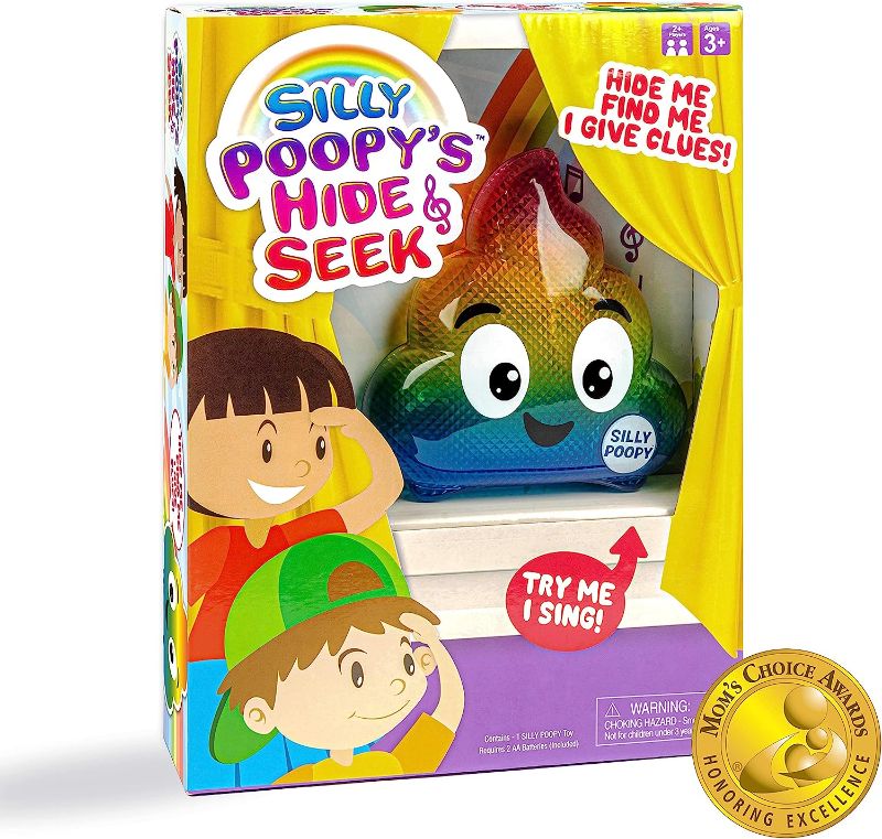 Photo 2 of WHAT DO YOU MEME? Silly Poopy's Hide & Seek - The Talking, Singing Rainbow Poop Toy - Interactive Toys for 3 Year Olds
