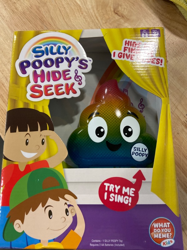 Photo 3 of WHAT DO YOU MEME? Silly Poopy's Hide & Seek - The Talking, Singing Rainbow Poop Toy - Interactive Toys for 3 Year Olds
