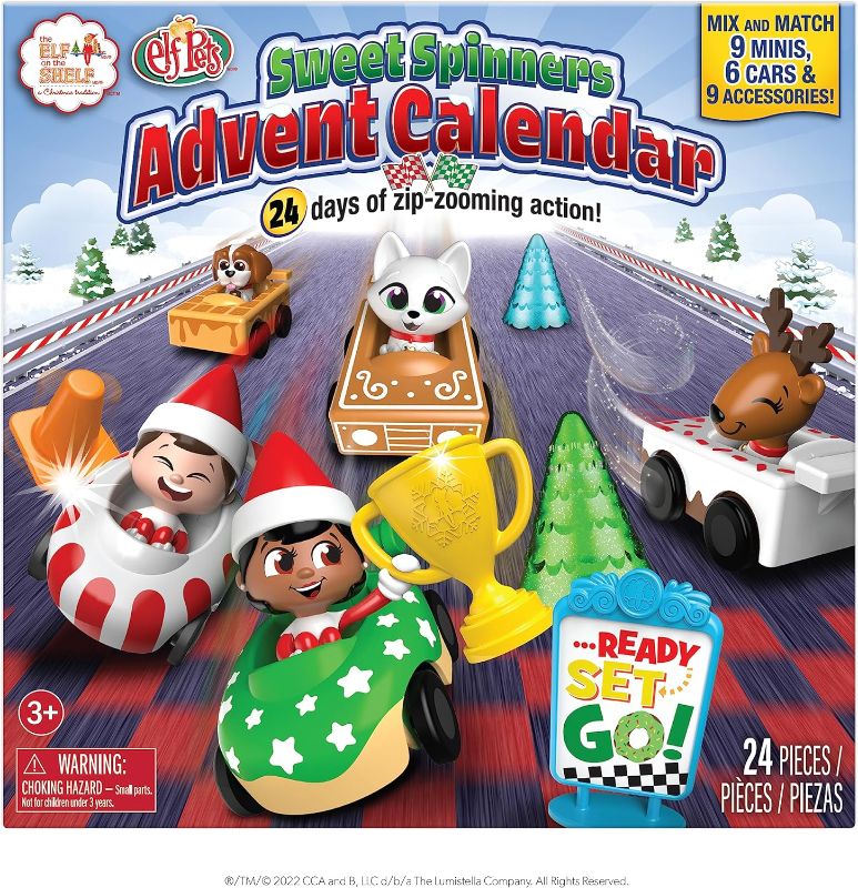 Photo 1 of The Elf on the Shelf Sweet Spinners Advent Calendar for Kids - Includes 24 Playable Mini Figures - New Toy for Every Day of Christmas - For Ages 3 Years and Above
