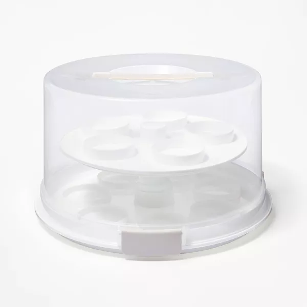 Photo 1 of Round Cake Carrier White/Clear - Figmint™
