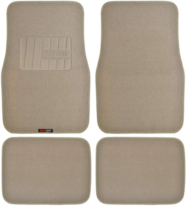 Photo 1 of BDK Beige Heavy Duty Front & Rear Carpet Floor Mats Universal Liners for Car SUV Van & Truck, All Weather Protection with Anti-Slip Nibs, Fit Contours of Most Vehicles
