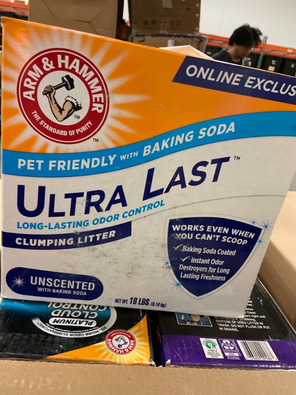 Photo 1 of Arm & Hammer Arm Hammer Ultra Last Unscented Clumping Cat Litter, MultiCat 18lb, Pet Friendly with Baking Soda
