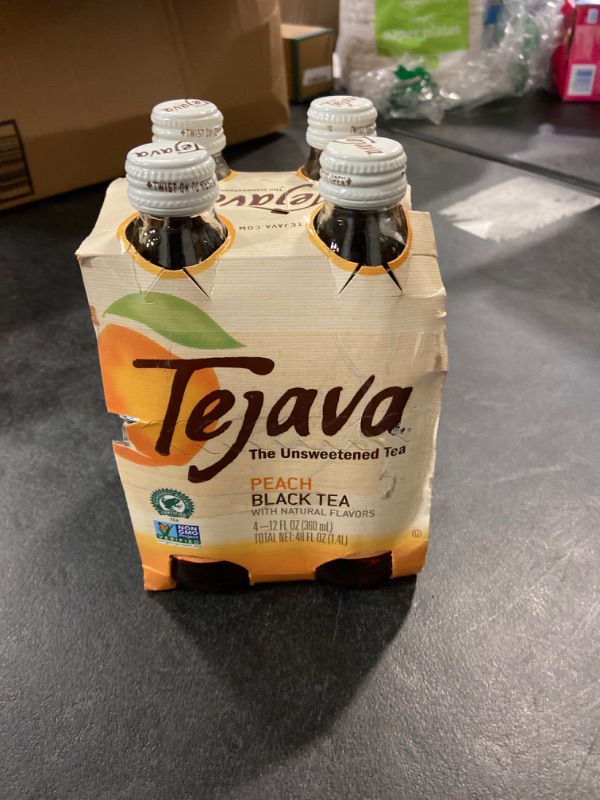 Photo 1 of Tejava Original Unsweetened Black Iced Tea, 4 Pack, 12oz Glass Bottles, Non-GMO, Kosher, No Sugar or Sweeteners, No calories, No Preservatives, Brewed in Small Batches
