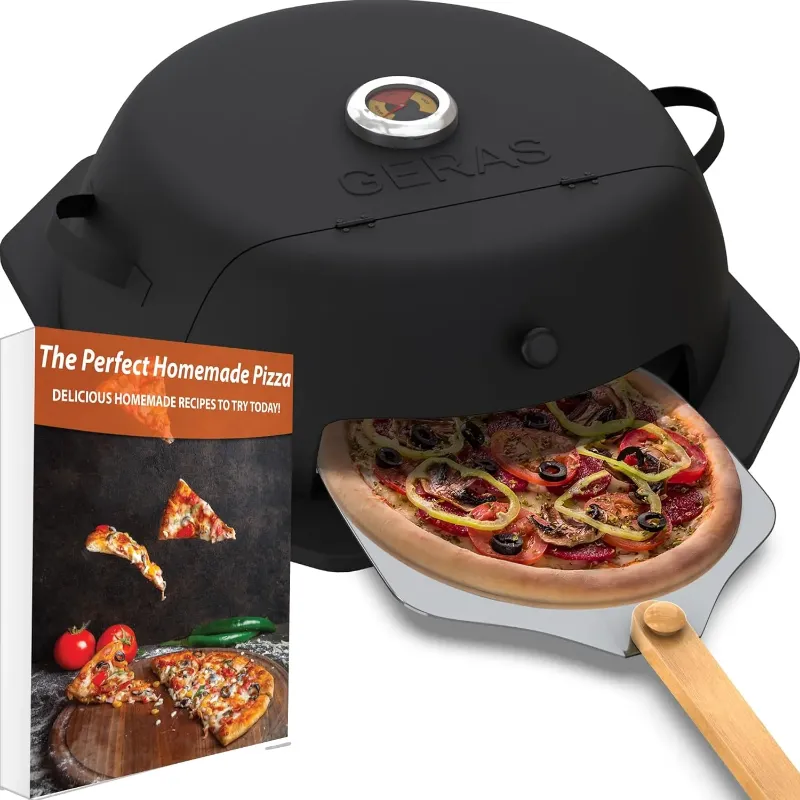 Photo 1 of Geras Pizza Oven for Grill - Grill Top Pizza Maker For Outside - Pizza Stone, Pizza Peel Kit - Outdoor Small Portable Backyard BBQ Pizzas Maker Charcoal Grill, Pellet, Propane Gas and Wood Fire…
