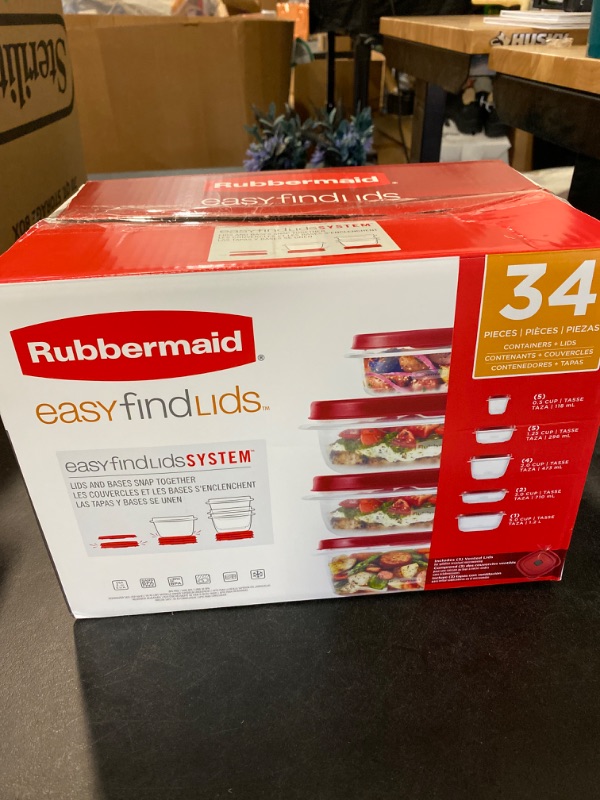Photo 2 of Rubbermaid 34 Piece Easy Find Vented Lids Food Storage Set