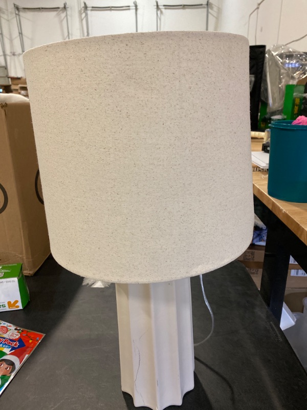 Photo 1 of Ribbed Ceramic Table Lamp Cream - Threshold™
