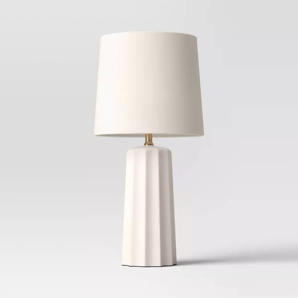 Photo 1 of Ribbed Ceramic Table Lamp Cream - Threshold™
