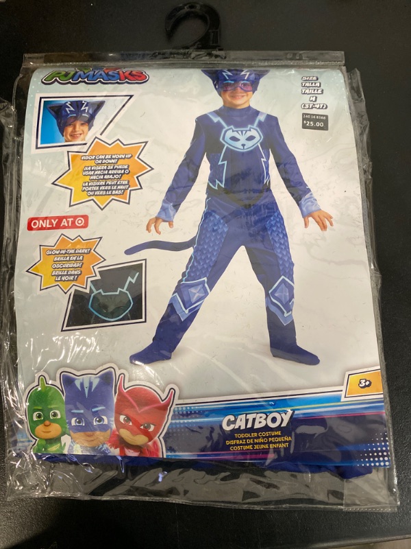 Photo 2 of 3-4T Toddler PJ Masks Catboy Classic Halloween Costume Jumpsuit with Headpiece 