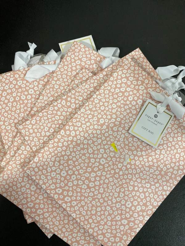 Photo 2 of 16 Small Rose Gift Bag Floral White/Light Orange - Sugar Paper™ + Target
