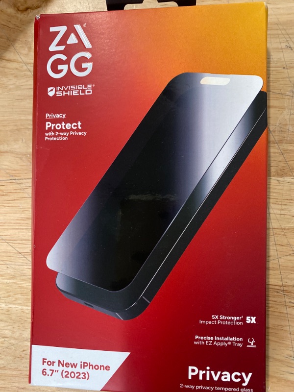 Photo 2 of ZAGG InvisibleShield Glass Elite iPhone 15 Pro Screen Protector - 5X Stronger with Reinforced Edges, Scratch & Smudge-Resistant Surface, Easy to Install, Clear
