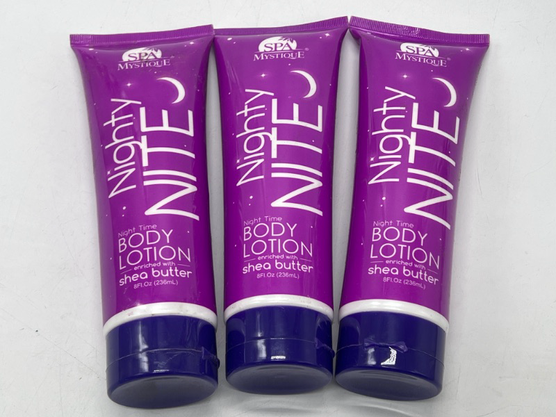 Photo 1 of 3 Pack Spa Mystique Nighty Nite Night Time Body Lotion Enriched Shea Butter