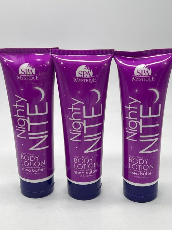 Photo 2 of 3 Pack Spa Mystique Nighty Nite Night Time Body Lotion Enriched Shea Butter