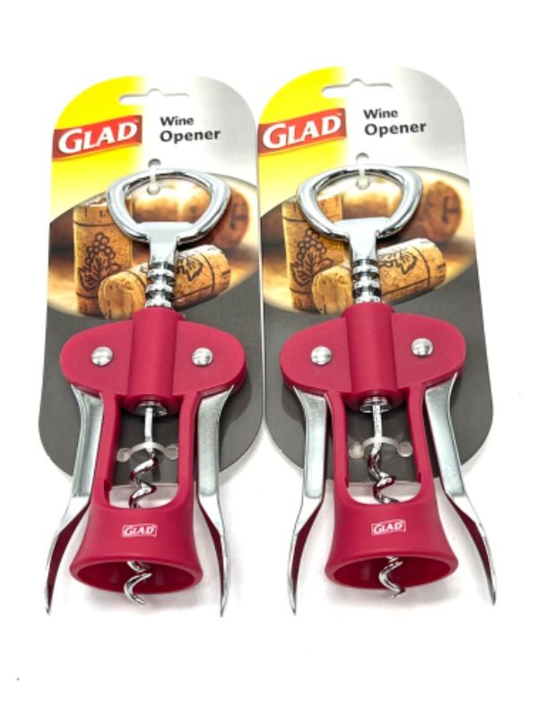 Photo 1 of 2 Pack Glad Red Wine Bottle And Beer Opener