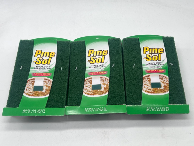 Photo 3 of Pine-Sol Heavy Duty Scouring Pads - Household Scrubbing Tool for Cleaning Tough Messes, Grills, and Oven Racks - 15 Pack
