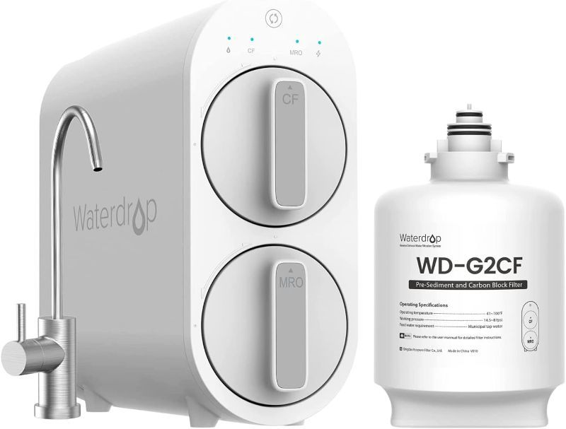 Photo 1 of Waterdrop G2 Reverse Osmosis System with WD-G2CF Filter, 7 Stage Tankless RO Water Filter System, Under Sink Water Filtration System