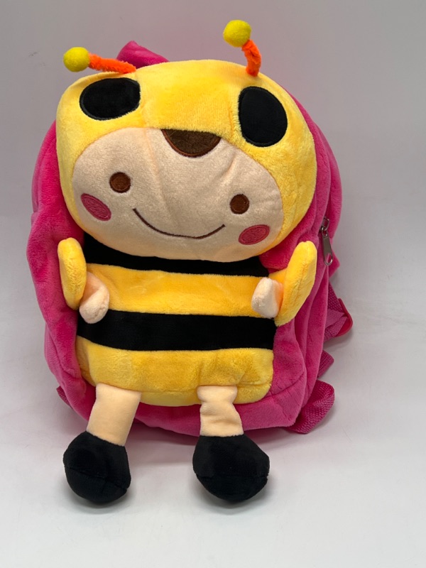 Photo 1 of Happy Bumblebee Pink Toddler Backpack With Leash