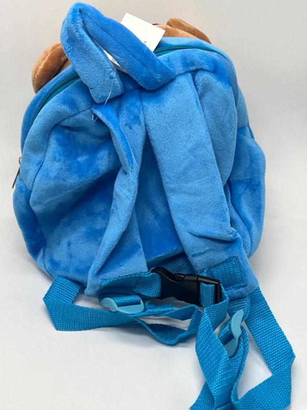 Photo 2 of Blue Teddy Backpack With Leash And Overalls For Toddlers