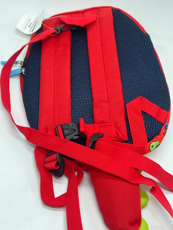 Photo 2 of Red And Green Dinosaur Toddler Backpack With Leash