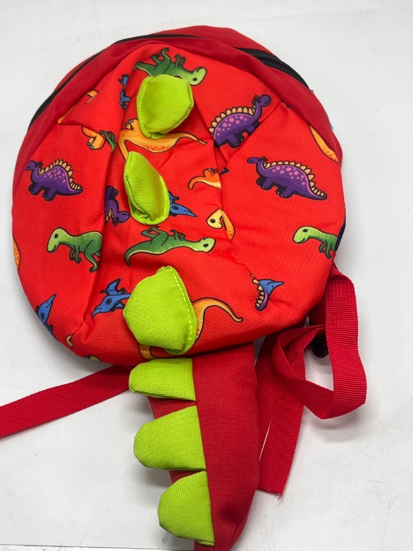 Photo 1 of Red And Green Dinosaur Toddler Backpack With Leash
