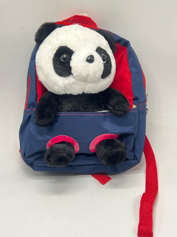 Photo 1 of Blue Toddler Backpack With Leash And Removable Panda Plushie 