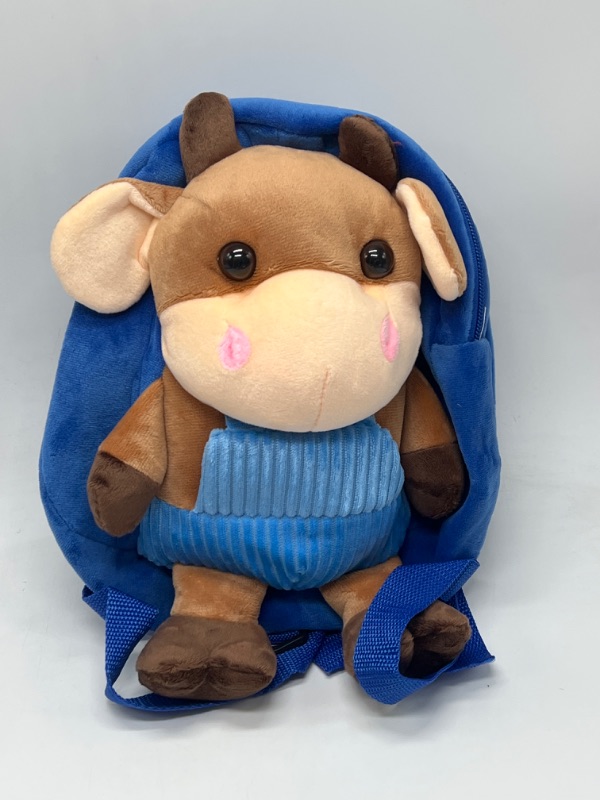 Photo 1 of Reindeer In Blue Overalls Toddler Backpack With Leash