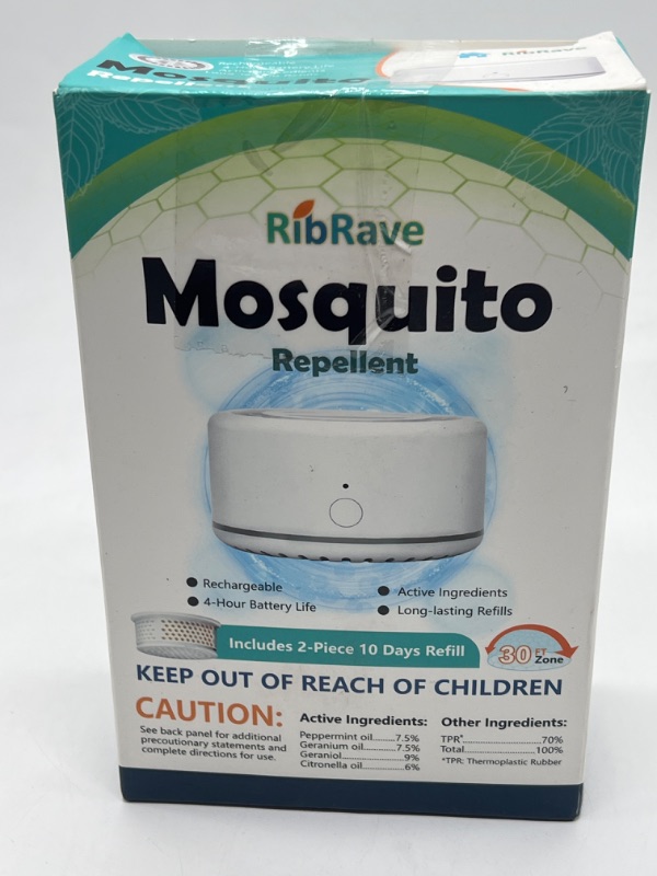 Photo 3 of RibRave Electronic Mosquito Repeller Insect Repellent Indoor and Outdoor, 30 ft Mosquito-Free Zone, Rechargeable Mosquito Repellent Device, 2 Refills
