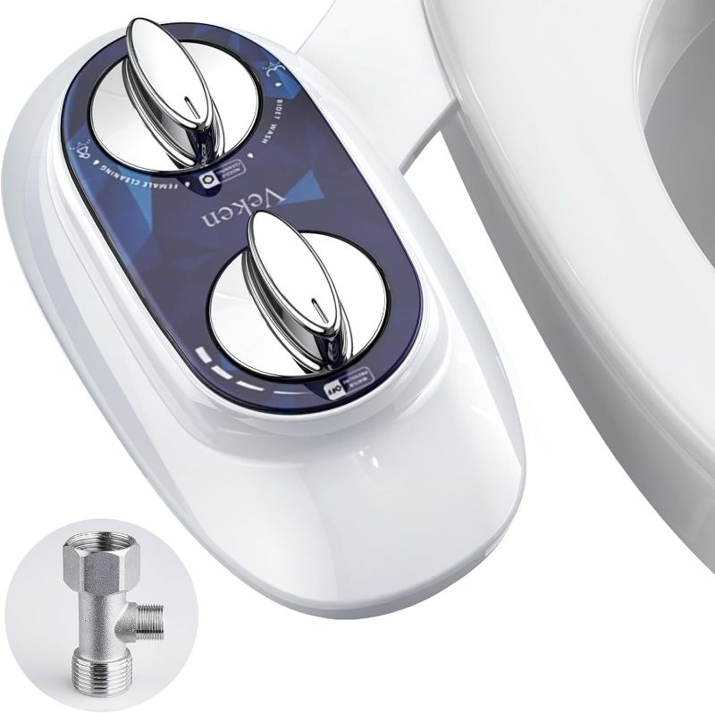 Photo 1 of Veken Non-Electric Self-Cleaning Dual Nozzle (Frontal/Feminine Wash), Fresh Spray Bidet for Toilet with Adjustable Water Pressure Switch
