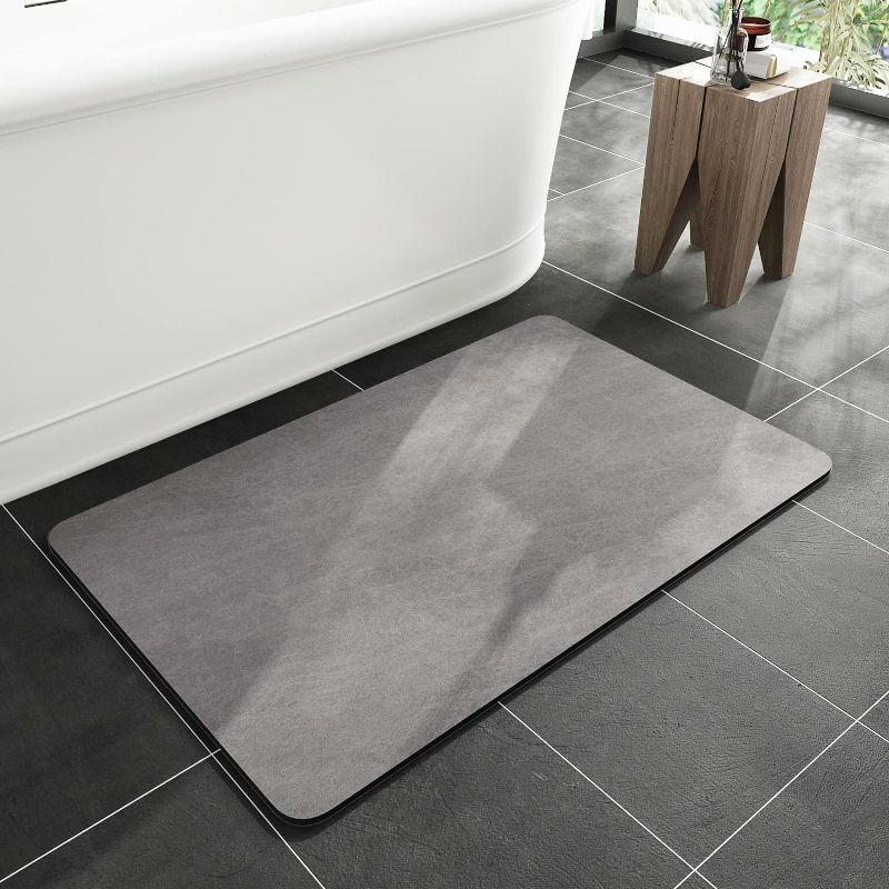 Photo 1 of MontVoo -Bath Mat Rug-Rubber Non Slip Quick Dry Super Absorbent Thin Bathroom Rugs Fit Under Door-Washable Bathroom Floor Mats-Shower Rug for in Front of Bathtub Shower Room Sink
