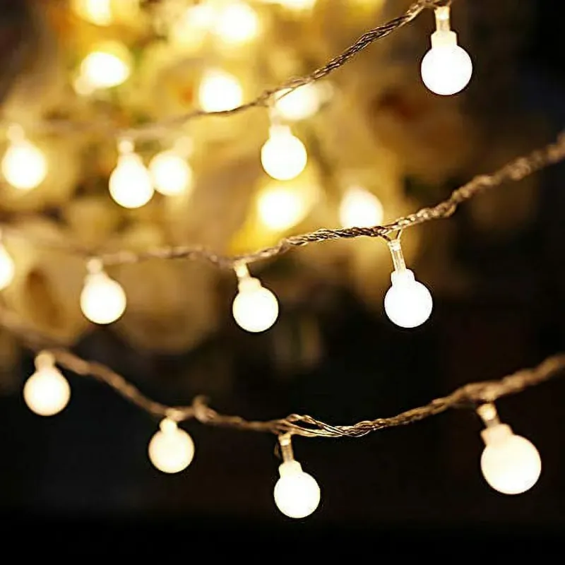 Photo 1 of Led Globe String Lights Plug In For Bedroom Decor Indoor