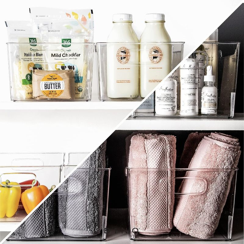 Photo 2 of BINO | Clear Storage Organizer | THE LODGE COLLECTION | Containers for Organizing with Handles| Pantry & Kitchen Organization | Fridge Organizer | Bathroom Organizer | Storage Bins For Shelves Cabinet
