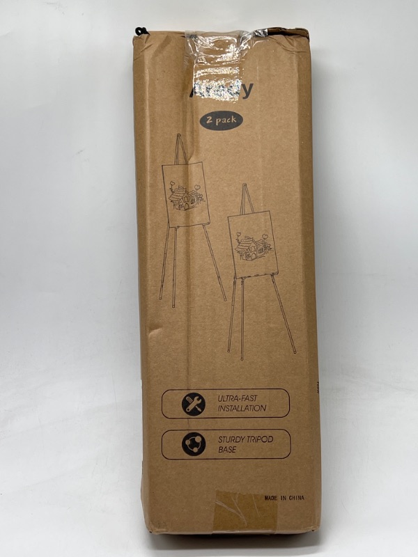 Photo 1 of Easels for Painting Canvas, Aredy Art Easel for Drawing, Portable Painting Easel Stand, Metal Table Top Easel (2 Pack)