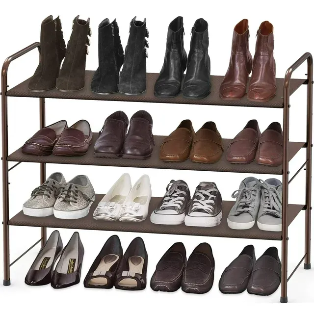Photo 1 of Simple Houseware 3-Tier Shoe Rack Storage Organizer 12-Pair / 20-Pair, Bronze
