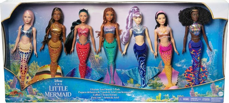 Photo 2 of Disney The Little Mermaid Ultimate Ariel Sisters 7-Pack Set, Collection of 7 Fashion Mermaid Dolls, Toys Inspired by the Movie