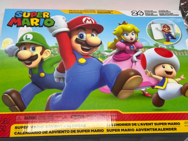 Photo 3 of Super Mario Nintendo Advent Calendar Christmas Holiday Calendar with 17 Articulated 2.5” Action Figures & 7 Accessories, 24 Day Surprise Countdown with Pop-Up Environment [Amazon Exclusive]
