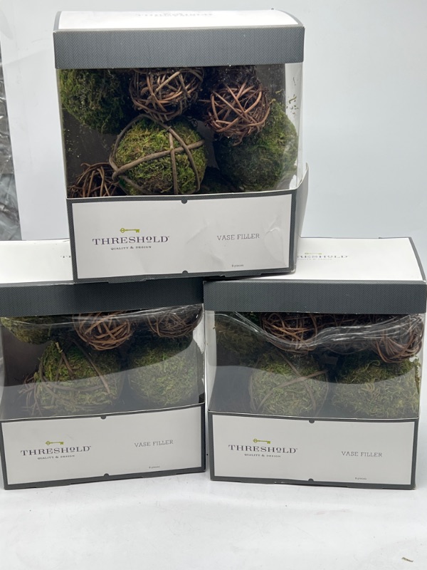 Photo 2 of 3 Pack - 8pc Decorative Wrapped Moss Ball Filler - Threshold&#8482;