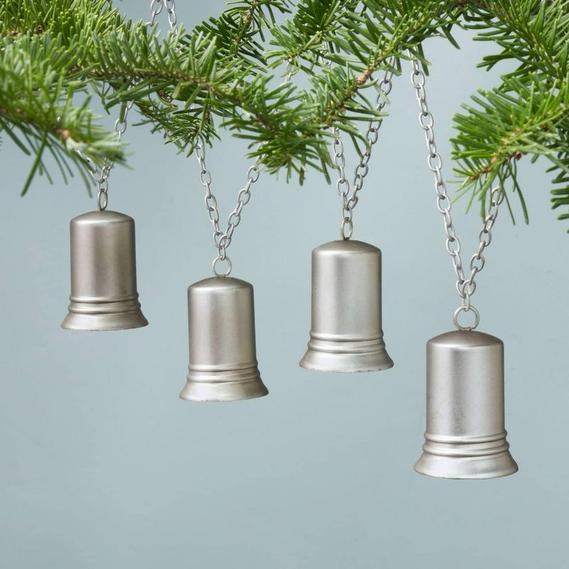 Photo 2 of 5' Metal Bells Chain Garland Antique Silver - Hearth & Hand with Magnolia, Gray, 324
