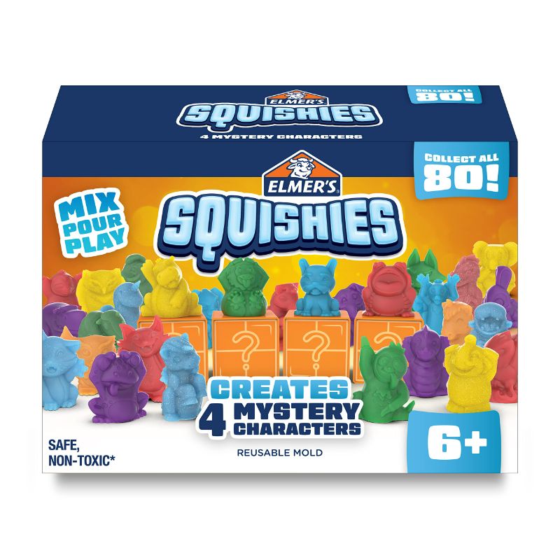 Photo 1 of Pack Elmer’s Squishies Kids’ Activity Kit, DIY Squishy Toy Kit Creates 4 Mystery Characters, Kids Crafts and Art Supplies Christmas Gift for Kids,Stocking Stuffers, 24 Piece Kit 4 Character Kit Toy