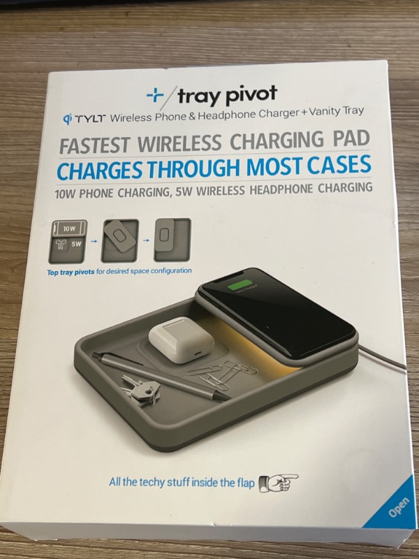 Photo 2 of TYLT 10W Qi Wireless Charging Tray - Gray