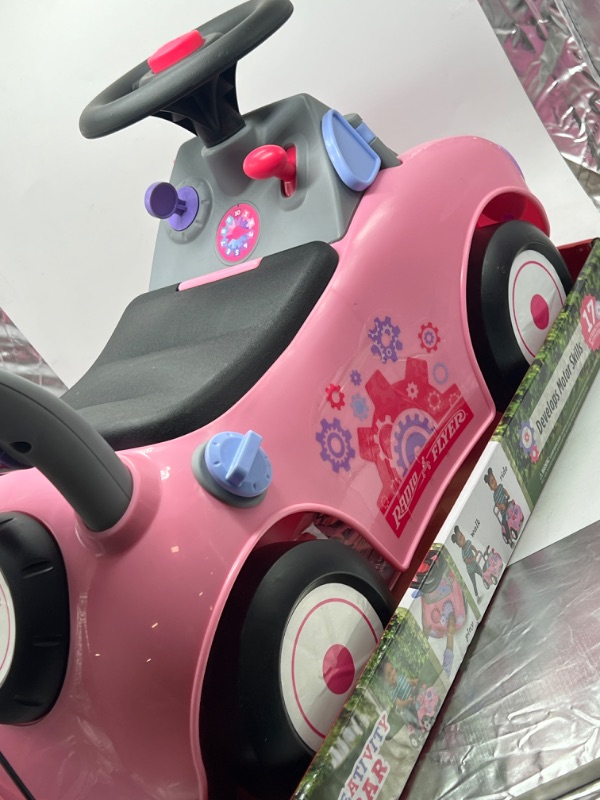 Photo 3 of Radio Flyer Creativity Car, Sit to Stand Toddler Ride On Toy, Ages 1-3, Pink Kids Ride On Toy, Large

