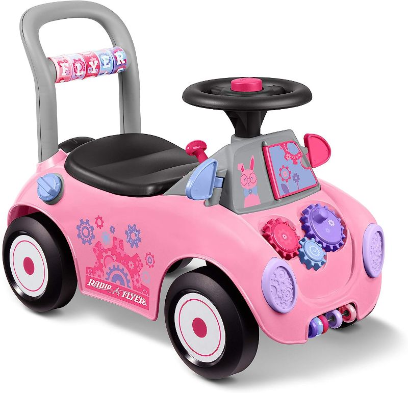 Photo 1 of Radio Flyer Creativity Car, Sit to Stand Toddler Ride On Toy, Ages 1-3, Pink Kids Ride On Toy, Large
