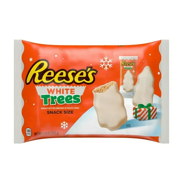 Photo 1 of 6 PACK Reese's White Creme Peanut Butter Snack Size Trees Christmas Candy, Bag 9.6 oz
