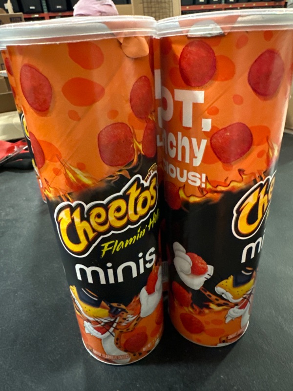 Photo 3 of 3 PACK Cheetos Minis Flamin’ Hot Cheese Flavored Canister, 3.625 oz?
