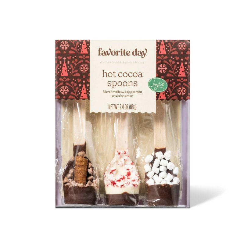 Photo 1 of 3 PACK Holiday Hot Cocoa Spoons Marshmallow, Peppermint, and Cinnamon - 2.4oz - Favorite Day™
