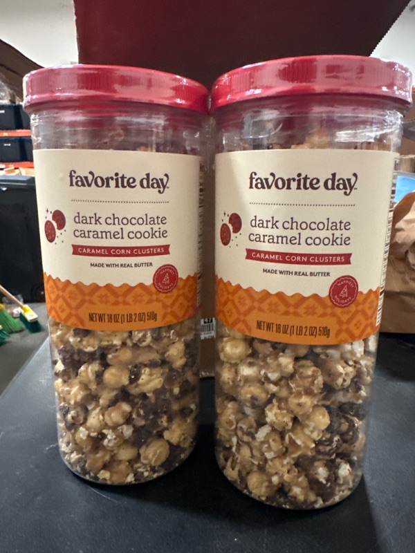 Photo 1 of 2 PACK Holiday Dark Chocolate Caramel Cookie Caramel Corn Clusters - 18oz - Favorite Day™
