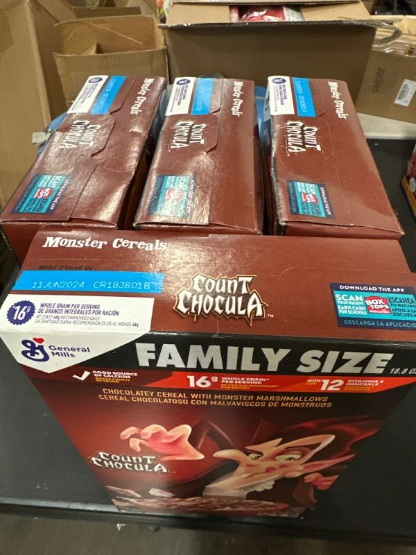 Photo 5 of 4 PACK Family Size Limited Edition 2023 Count Chocula Chocolate Cereal 18.8Oz Boxes